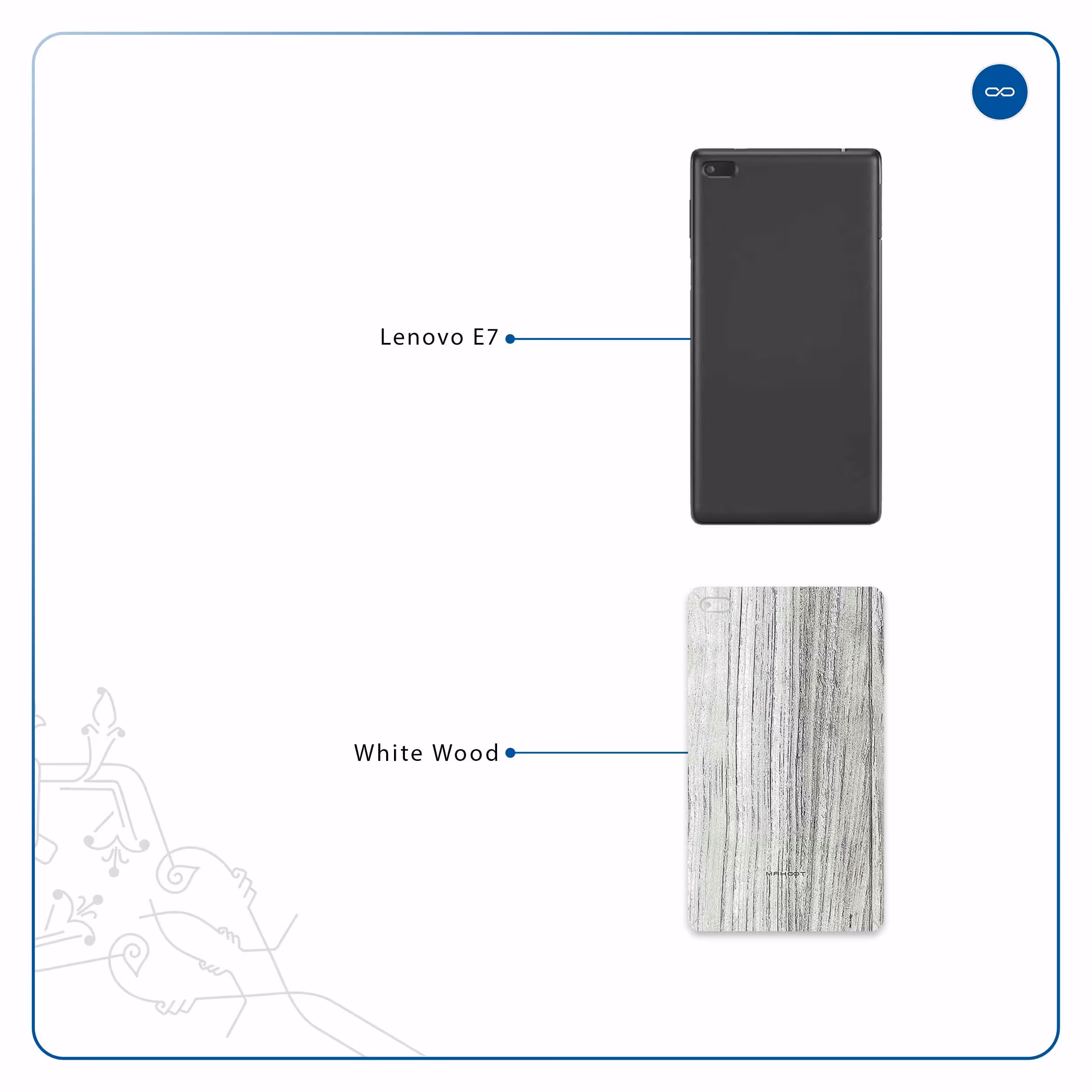 برچسب پوششی ماهوت مدل White Wood مناسب برای تبلت لنوو E7