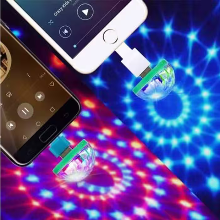 رقص نور مدل اسمال مجیک بال LED به همراه تبدیل OTG مجموعه 4 عددی