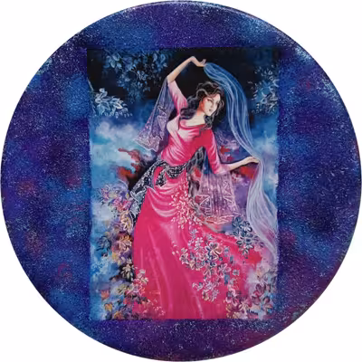 بشقاب دیوارکوب سفالی مدل دختر کد 12