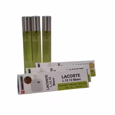عطر جیبی مردانه سوییس آرمی مدل Lacoste L 12 12 Blanc حجم 35 میلی لیتر مجموعه 3 عددی