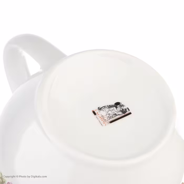 قوری شرکت صنایع چینی تقدیس مدل 6کوپ طرح گل سرخ