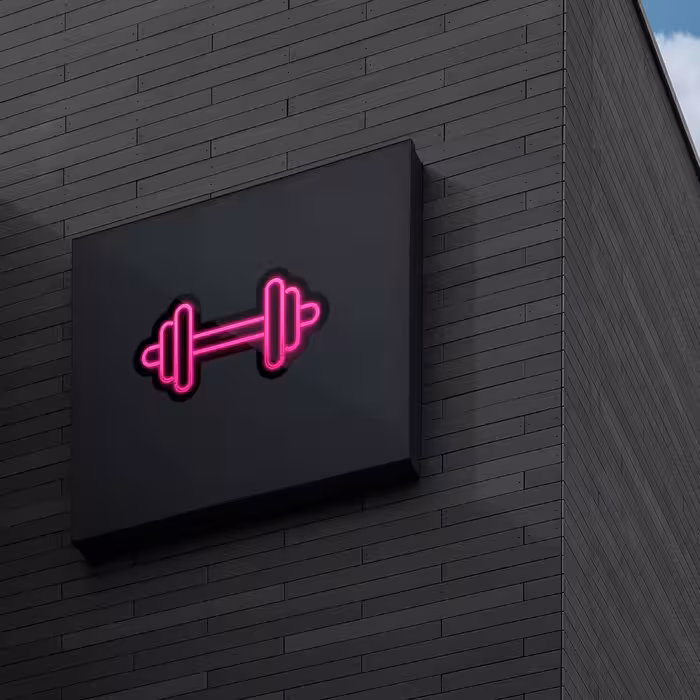 چراغ دیواری نئون دیزاین طرح Dumbbell-BL_PN