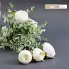 گل مصنوعی مدل سرگل پیونی هلندی بسته سه عددی 