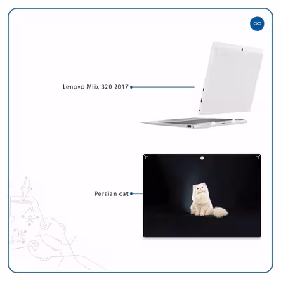 برچسب پوششی ماهوت مدل Persian cat مناسب برای تبلت لنوو Miix 320 2017