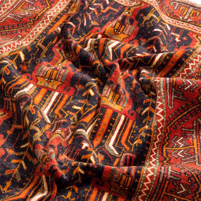 فرش دستبافت دو متری مدل نقشه بلوچ  کد 33.1826