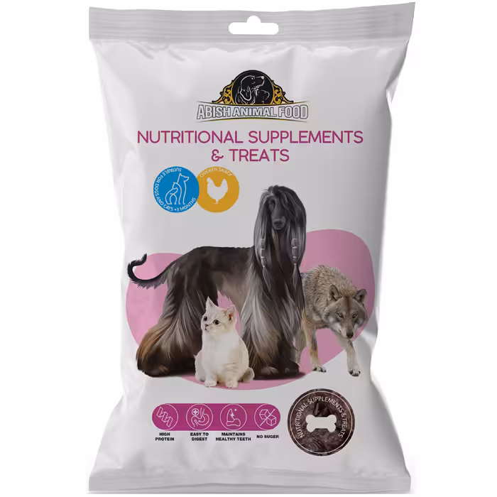 مکمل غذایی و تشویقی سگ و گربه ابیش کد 01 وزن 100 گرم مجموعه 10 عددی