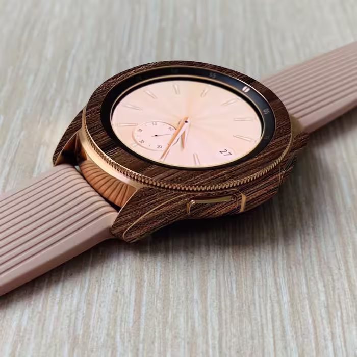 برچسب ماهوت طرح Dark Walnut Wood مناسب برای ساعت هوشمند سامسونگ Watch4 Classic 42mm