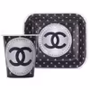 پیش دستی و لیوان یکبار مصرف مدل chanel بسته 20 عددی