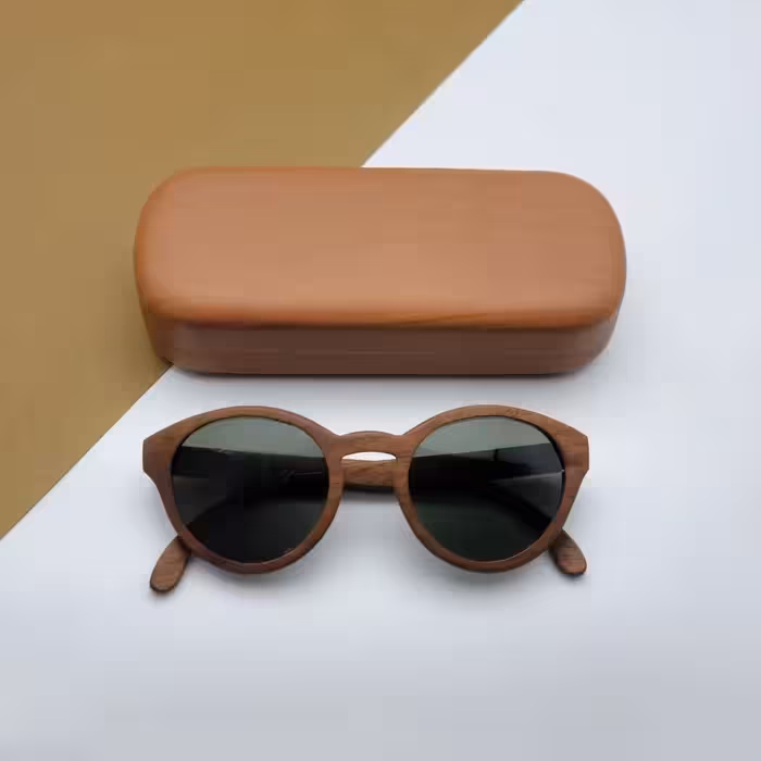 عینک چوبی دست‌ساز میدو مدل O014