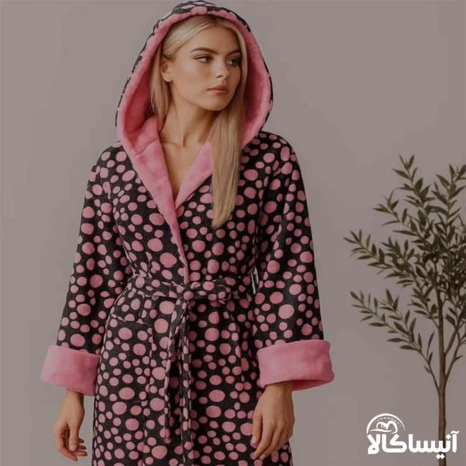 حوله پالتویی برق لامع مدل چاپی 115