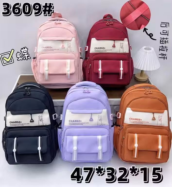 کوله وارداتی کد BB3609 رنگ آجری سایز cm37*32*15