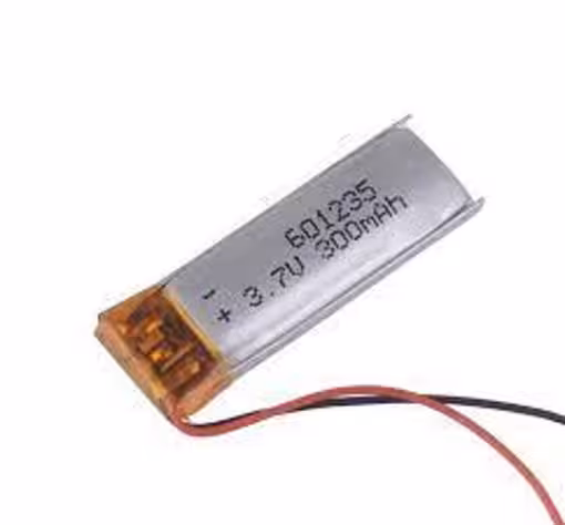 باتری لیتیوم پلیمر 3.7 ولت 300 میلی آمپر 601235