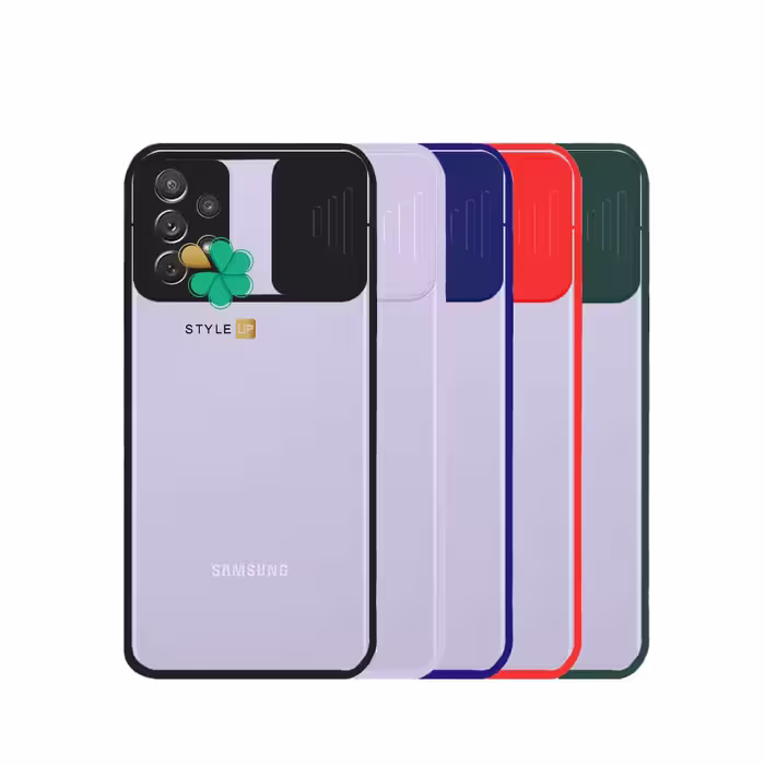 قاب گوشی سامسونگ Samsung A32 5G مدل پشت شفاف محافظ لنزدار کشویی