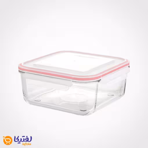 ظرف شیشه ای مربع دربدار 2/3 لیتری لیمون 2046