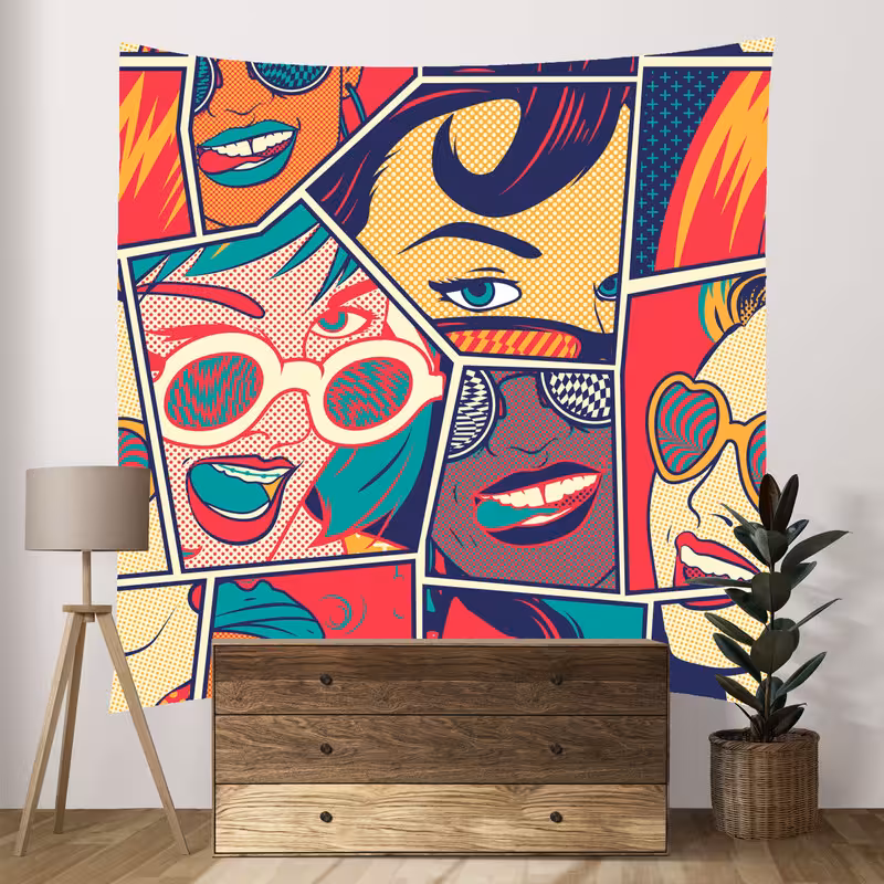 پوستر پارچه ای فیانی طرح بکدراپ GRAFFITI کد F20