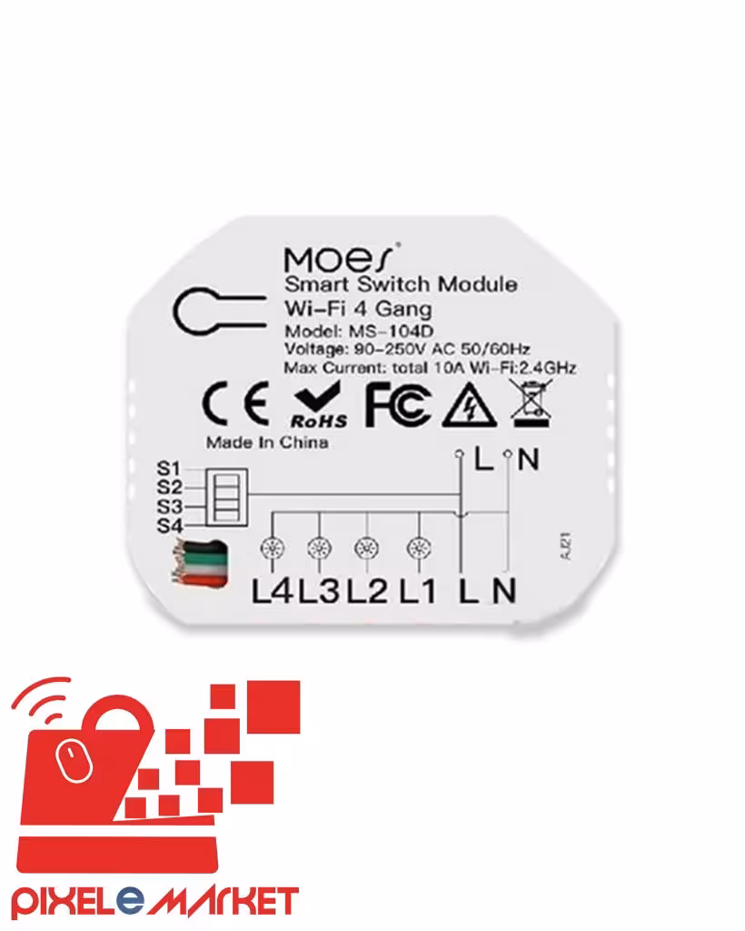 رله سوئیچ 4 پل هوشمند WIFI RF تویا