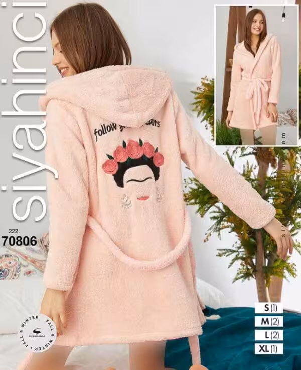 تنپوش حوله ای کوتاه زنانه طرح تاج گل رز کد 70806