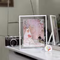قاب عکس، جنس فلزی، رنگ سفید