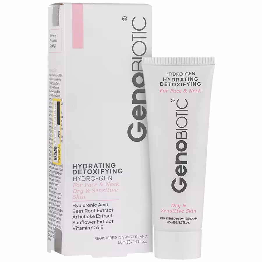 کرم رطوبت رسان صورت و گردن ژنوبایوتیک Genobiotic Hydrating Detoxifying Face & Neck Cream