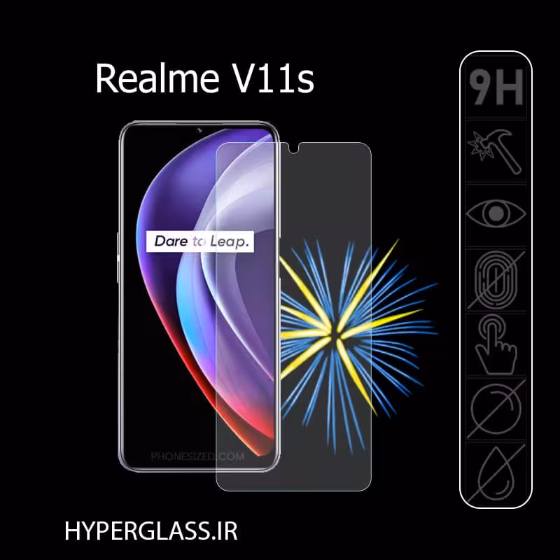 گلس محافظ صفحه نمایش نانو بلک اورجینال گوشی ریلمی Realme V11s