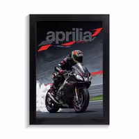 تابلو موتور سیکلت طرح Aprilia، کد PF-31005، مناسب برای تزئین گاراژ و اتاق