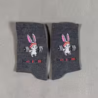 جوراب ساقدار زغالی طرح خرگوش کد 3451