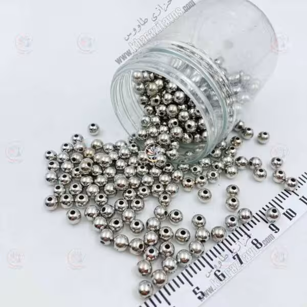 مروارید abs سایز 6 ( نقره ای ) بسته 50 گرمی