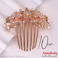 شانه مو فلزی زنانه مدل مجلسی گل درخشان جنس خارجی کد HAIR13264W