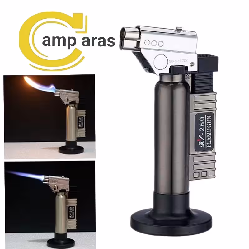 فندک اتمی صنعتی فلزی جت FLAME GUN JET260 پایه دار - کمپ آراس