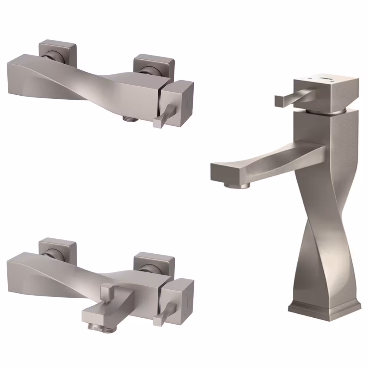 ست سه تکه شیرالات کسری مدل فیلادلفیا کروم مات