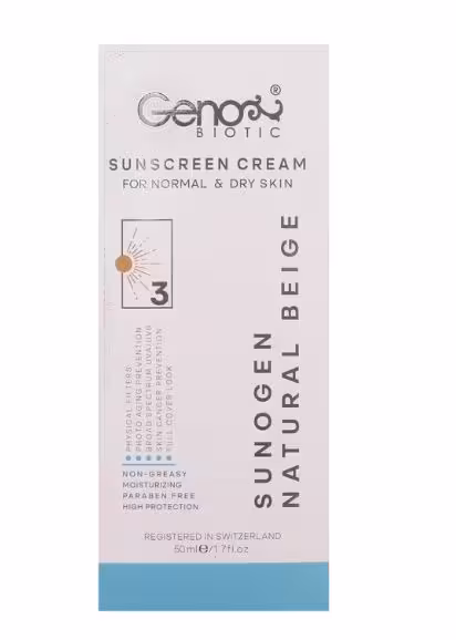 کرم ضد آفتاب SPF50  پوست خشک و معمولی 03  بژژنوبایوتیک 50 میل