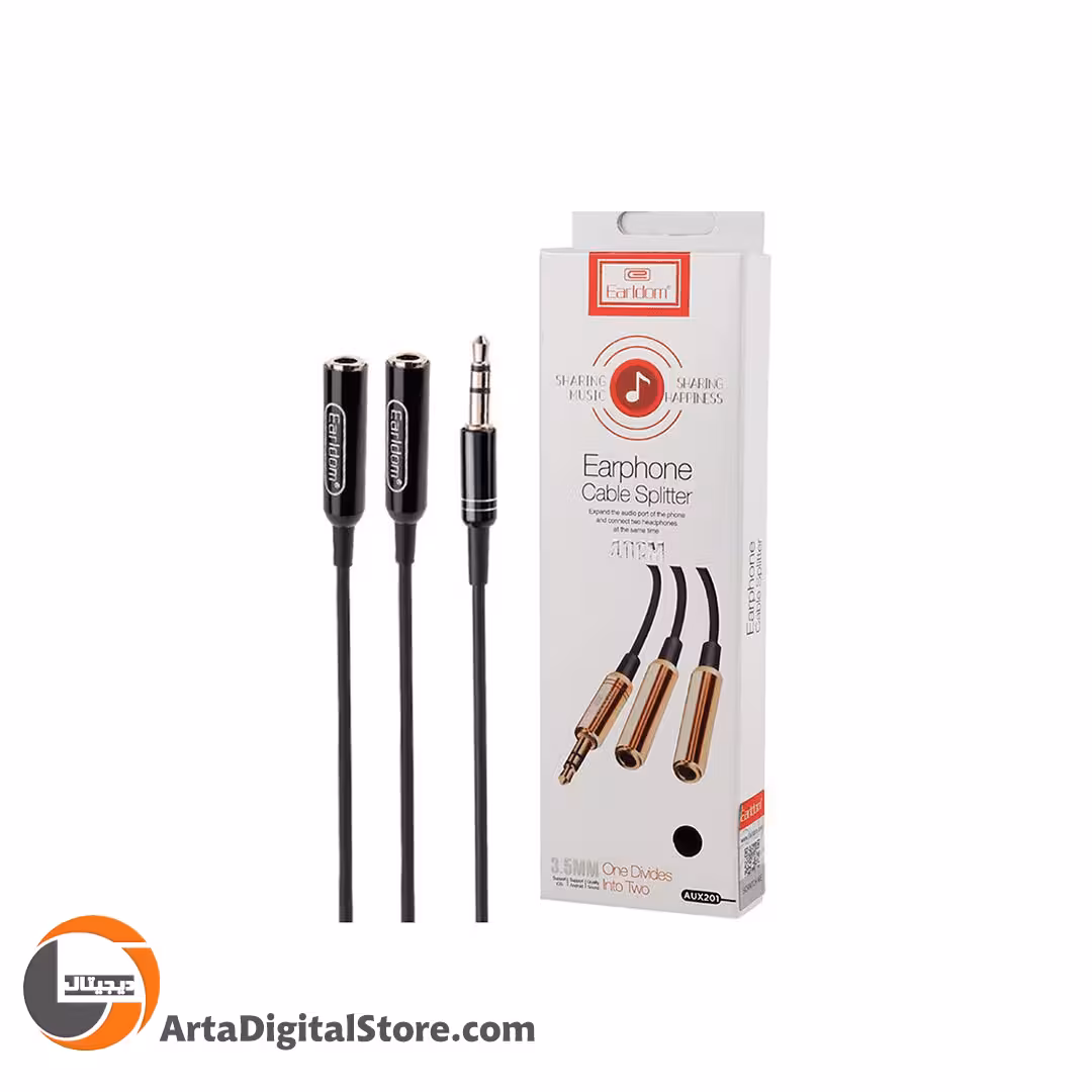 کابل تبدیل Earldom ET-AUX201 40CM Black