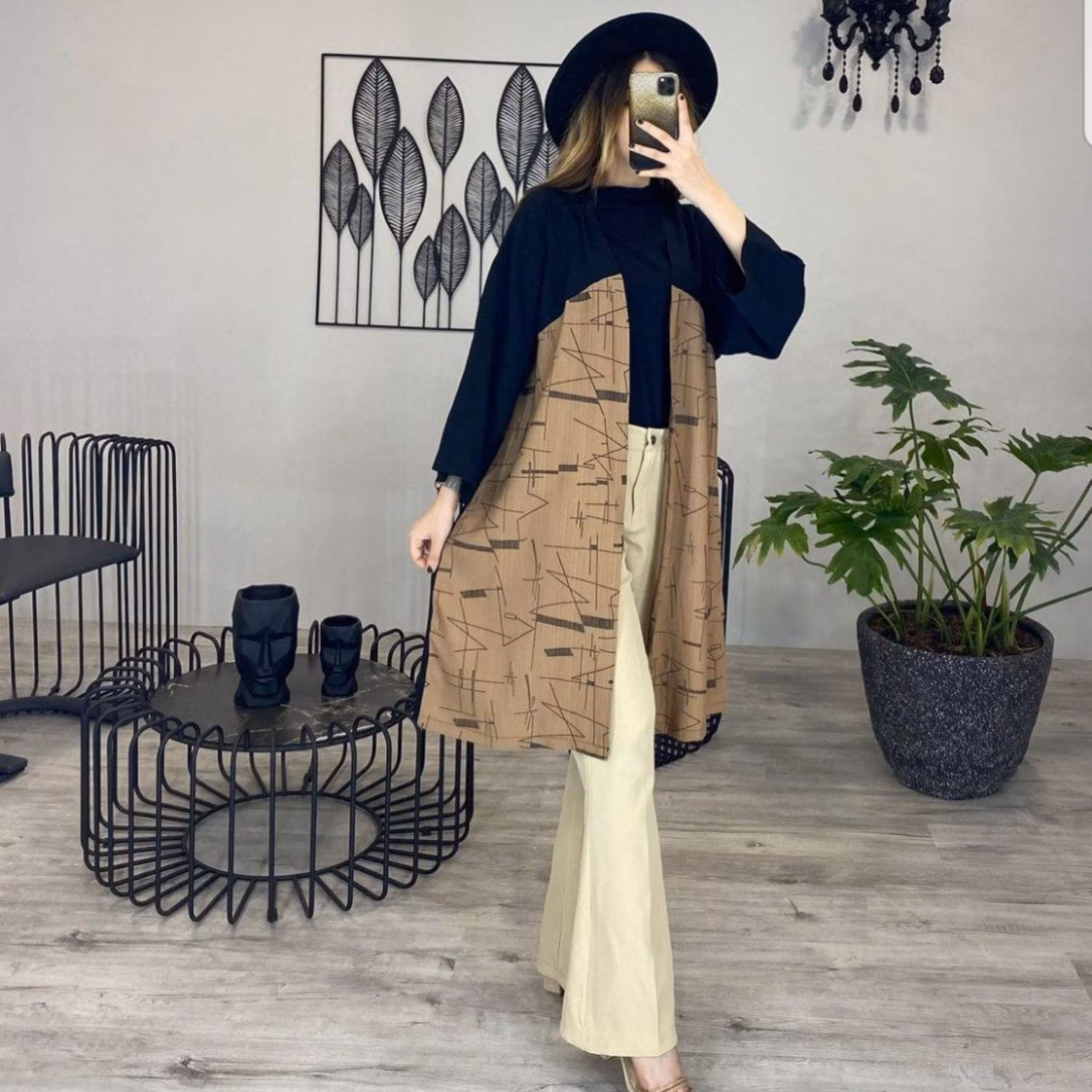 مانتو هلال چاپی نسکافه ای
