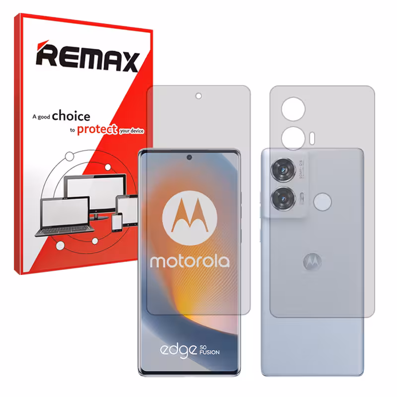 گلس صفحه نمایش و پشت گوشی موتورولا Edge 50 Fusion مدل هیدروژلی مات برند ریمکس کد SS