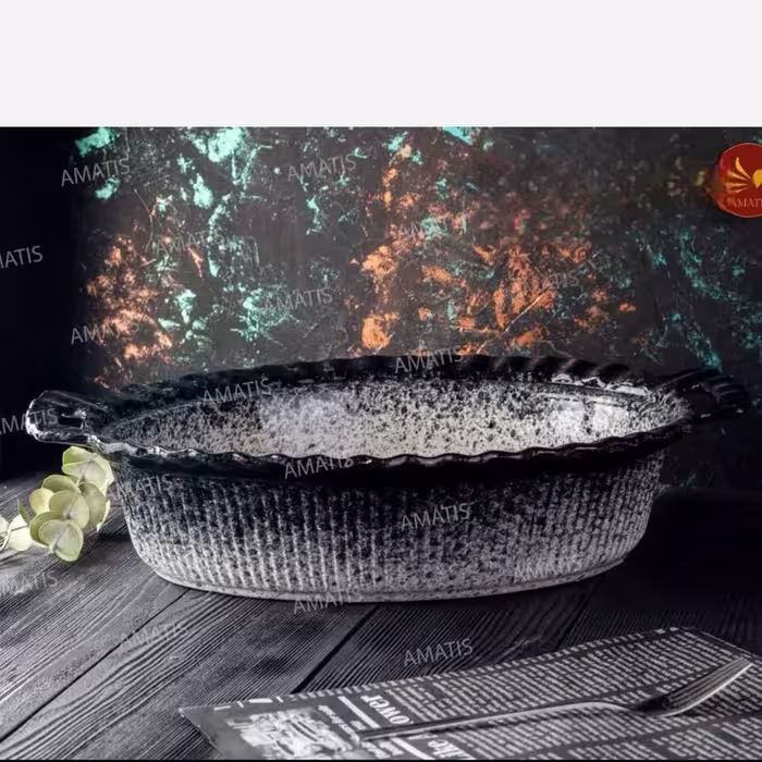تابه بیضی سرامیکی ملورین مشکی کد 3147