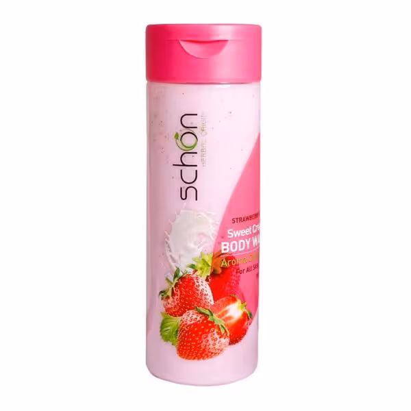 شامپو بدن کرمی شیر توت فرنگی شون Schon Strawberry & Milk Creamy Body Wash