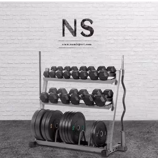 رک دمبل و صفحه Dumbbell rack and plate NS 6001