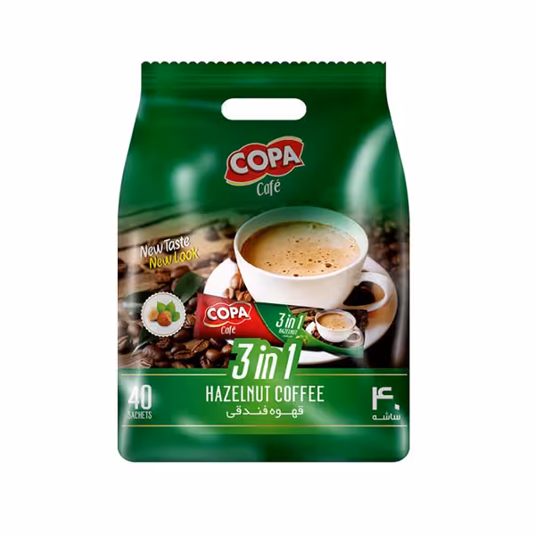 قیمت و خرید قهوه فوری فندقی 3 در 1 کوپا بسته 40 عددی