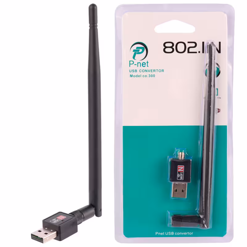 کارت شبکه بی سیم آنتن دار P-net 802.11N 300Mbps