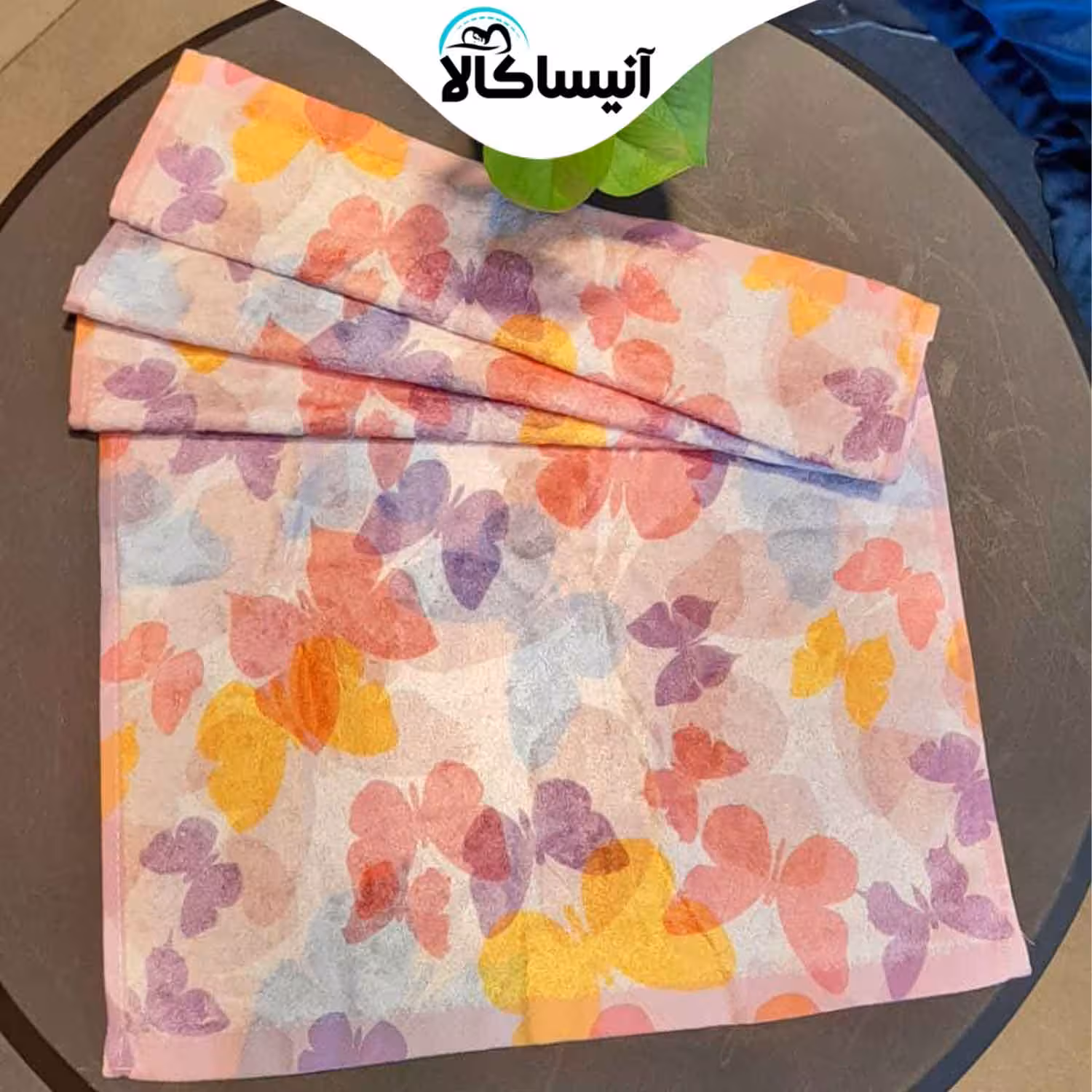 حوله دستی برق لامع مدل جونیور طرح پروانه ای