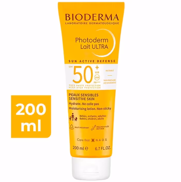 ضد آفتاب خانواده بایودرما Bioderma مدل Photoderm Lait Ultra حجم 200 میل
