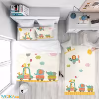 سرویس روتختی طرح قطار حیوانات یک نفره کد A2735