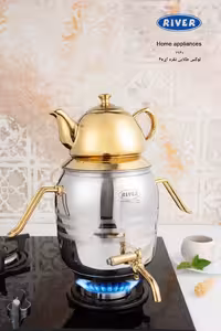 کتری و قوری استیل ریور RIVER کد 2140 استیل طلایی