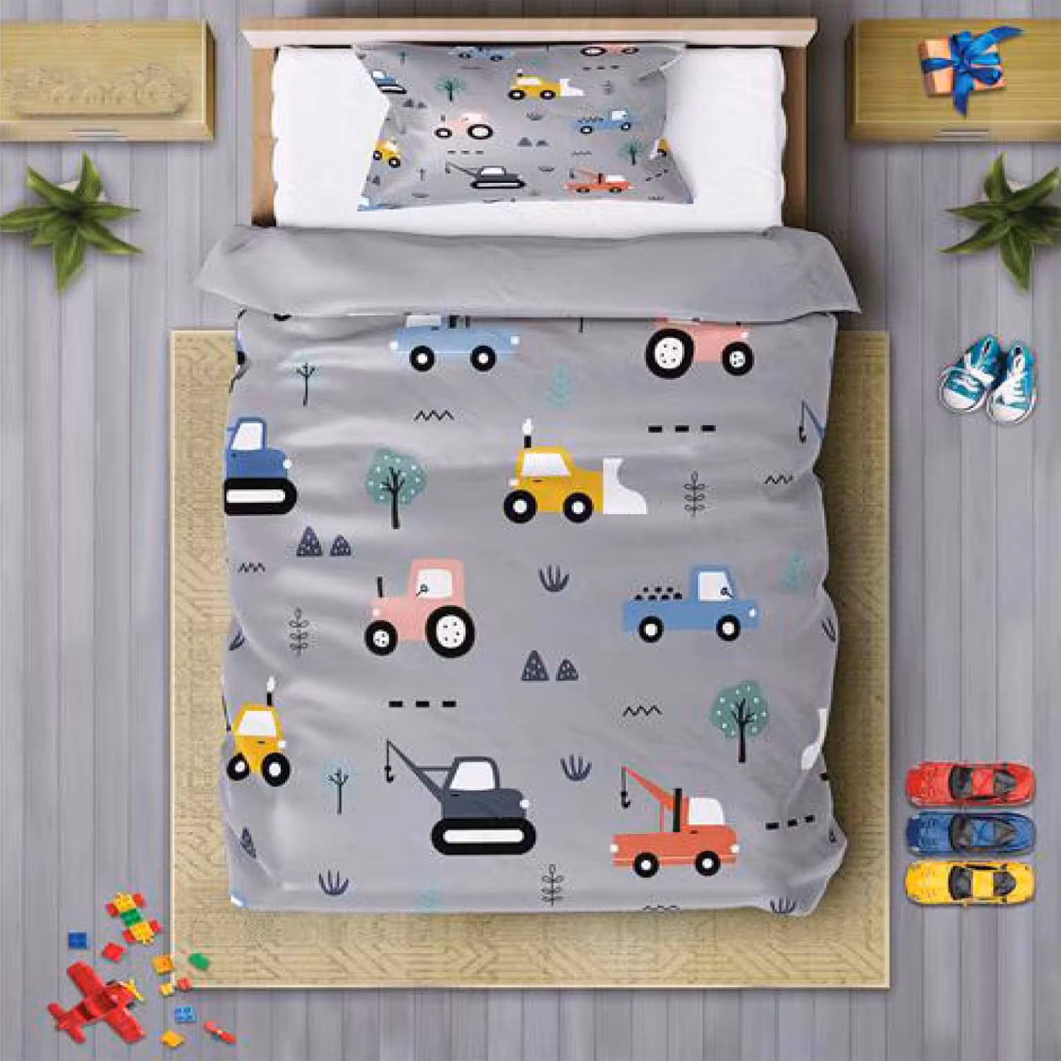 سرویس روتختی پسرانه چیداری مدل 7182 یک نفره چهار تکه