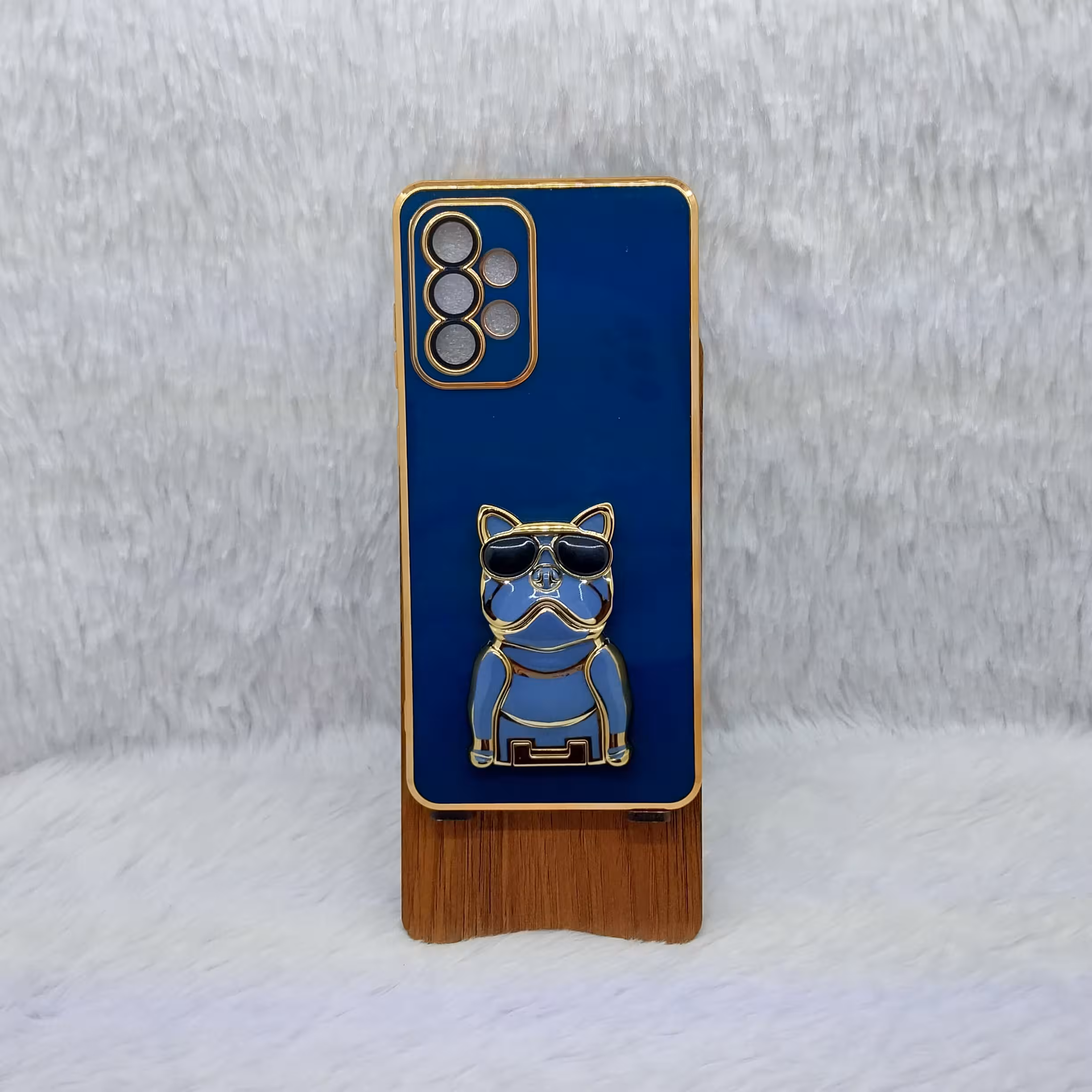 گارد (قاب) گوشی A52مدل مای کیس استندشو داگی رنگ آبی مناسب گوشیsamsung A52-A52s