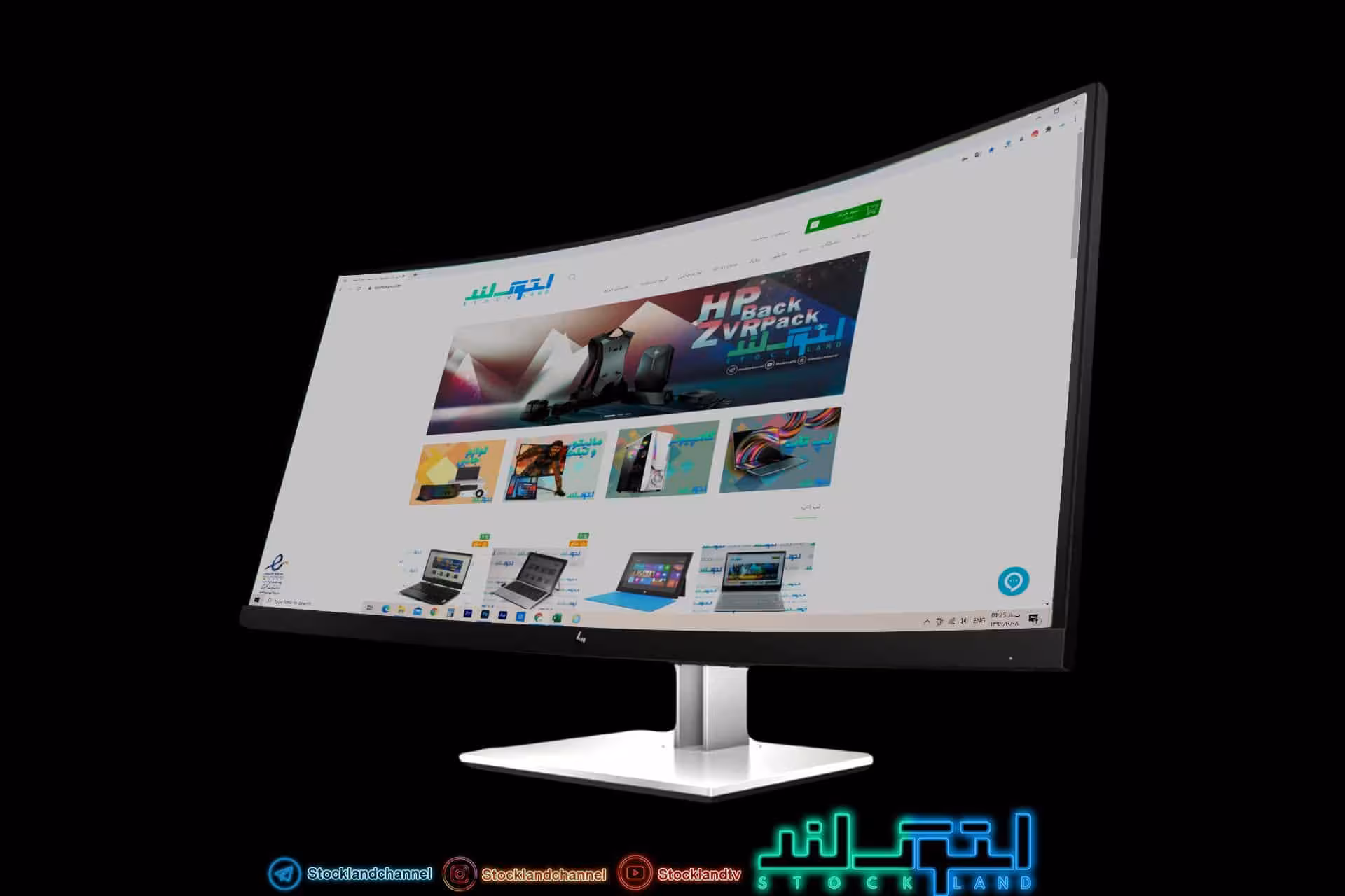 مانیتور Hp مدل E344c Curved Monitor