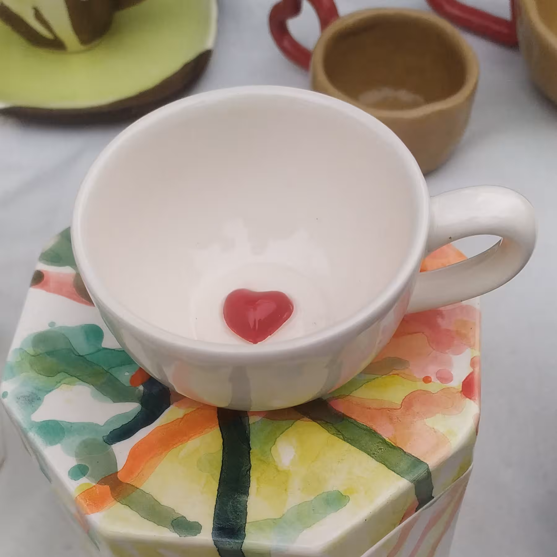 ست 4 عددی قهوه خوری سفالی