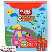 مداد شمعی 6 رنگ توتو مدل کرایون Toto Crayons 1088