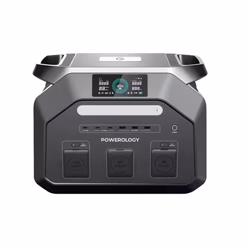 پاورژنراتور قابل حمل 1800 وات با ورودی سولار پنل پاورولوژی مدل PWP1800WBK