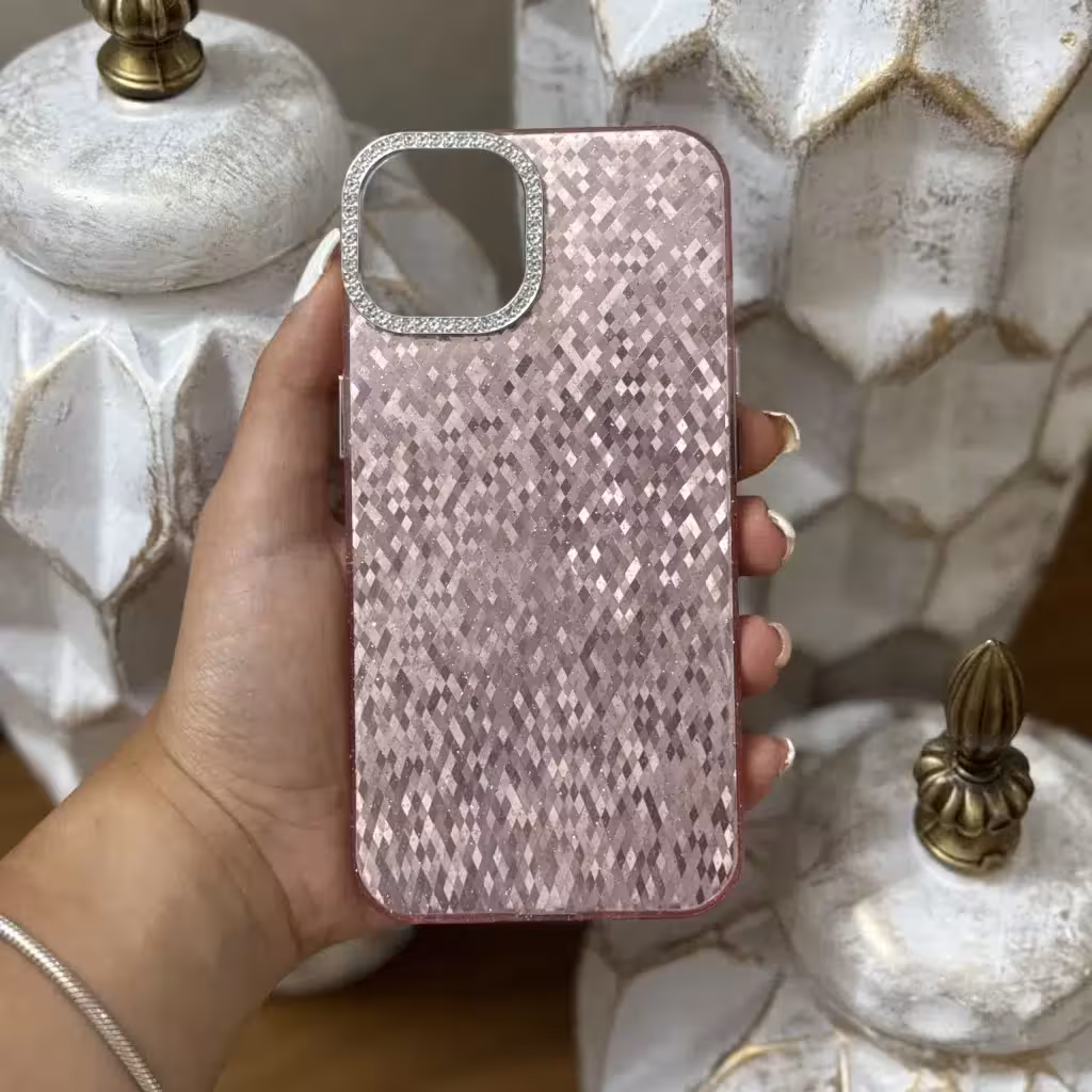 قاب شاین دور لنز نگین دار مناسب آیفون Iphone 11 رزگلد